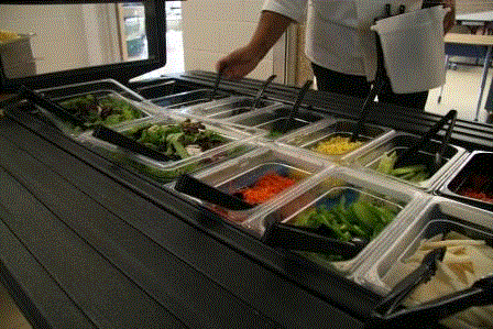 School Lunch Program Salad Bars, Round Table Salad Bar